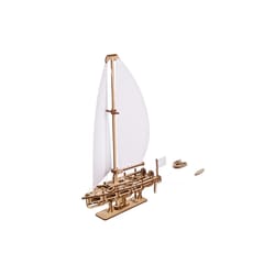 UGears Ocean Beauty Yacht Mechanical Model Kit Tan/White 95 pc