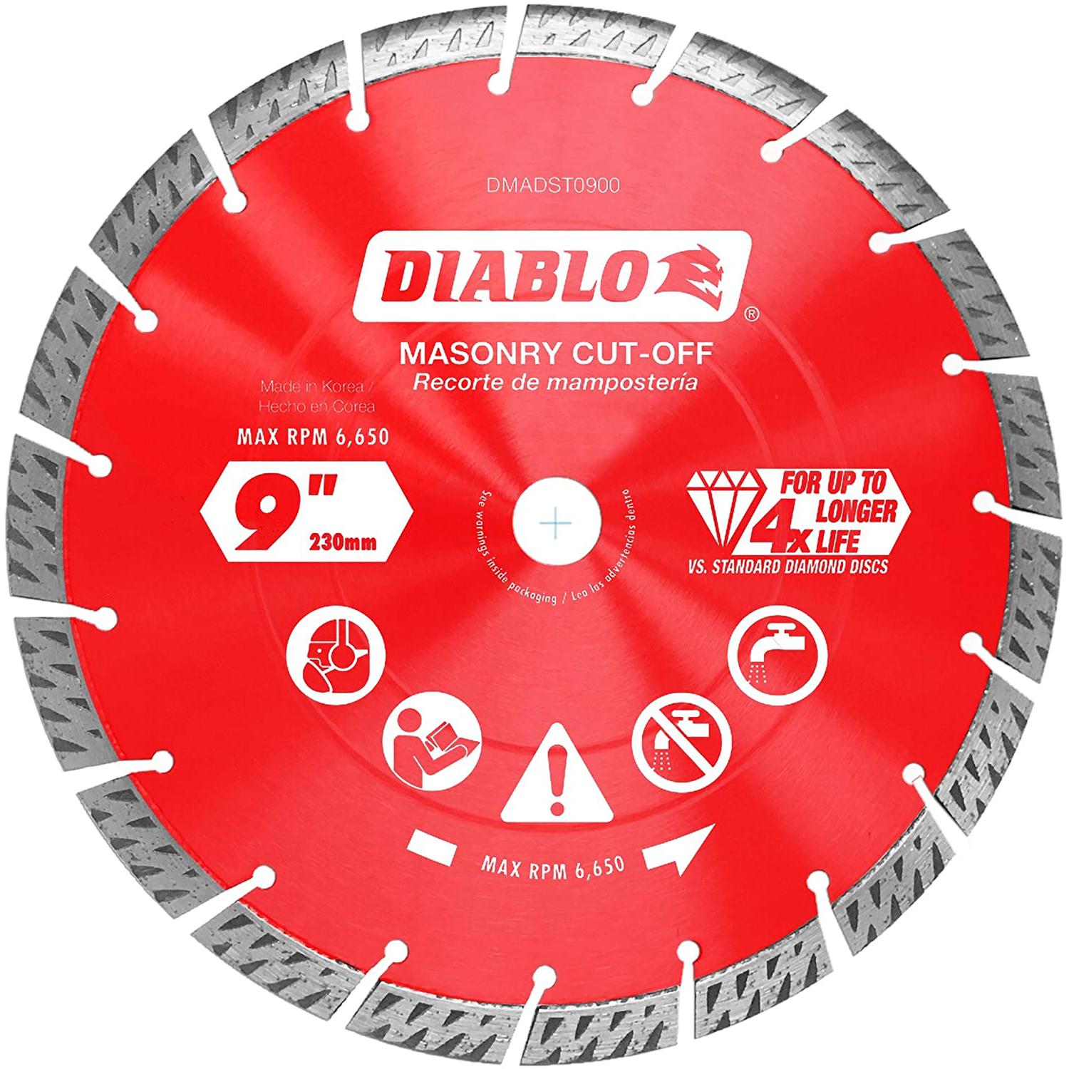 Diablo 9 in. D X 7/8 in. Diamond Turbo Rim Masonry Cut-Off Disc Uae Electronic uaeelectronic.com