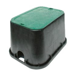 NDS 16 in. W X 12-1/4 in. H Rectangular Valve Box with Overlapping Cover Black/Green