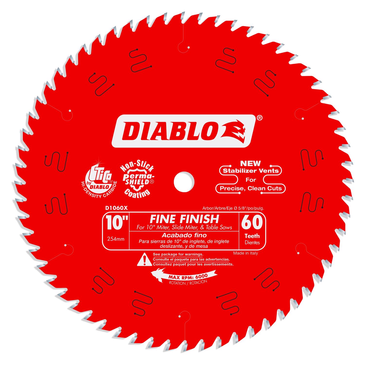 Photos - Power Tool Accessory Diablo 10 in. D X 5/8 in. TiCo Hi-Density Carbide Circular Saw Blade 60 te 