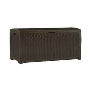 Suncast  Resin Wicker  25-1/2 in. H x 50 in. W x 25.5 in. D Brown  Deck Box 