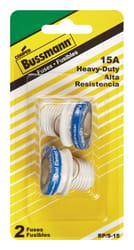 Bussmann 15 amps Plug Fuse 2 pk