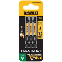 DeWalt FlexTorq Torx T20 X 2.25 in. L Drill and Driver Bit Set Steel 3 pc