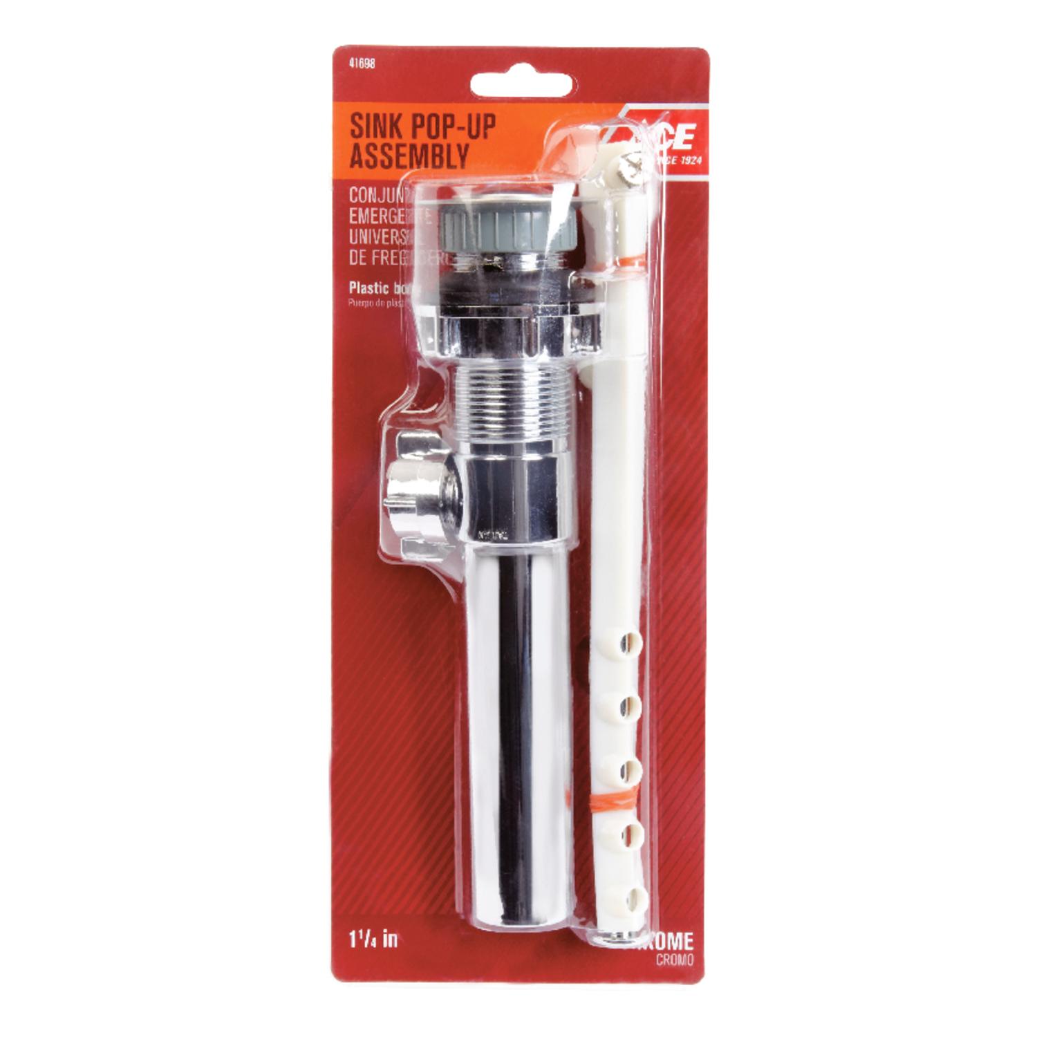 Ace 1-1/4 in. Chrome on ABS Plastic Pop Up Assembly - Ace Hardware