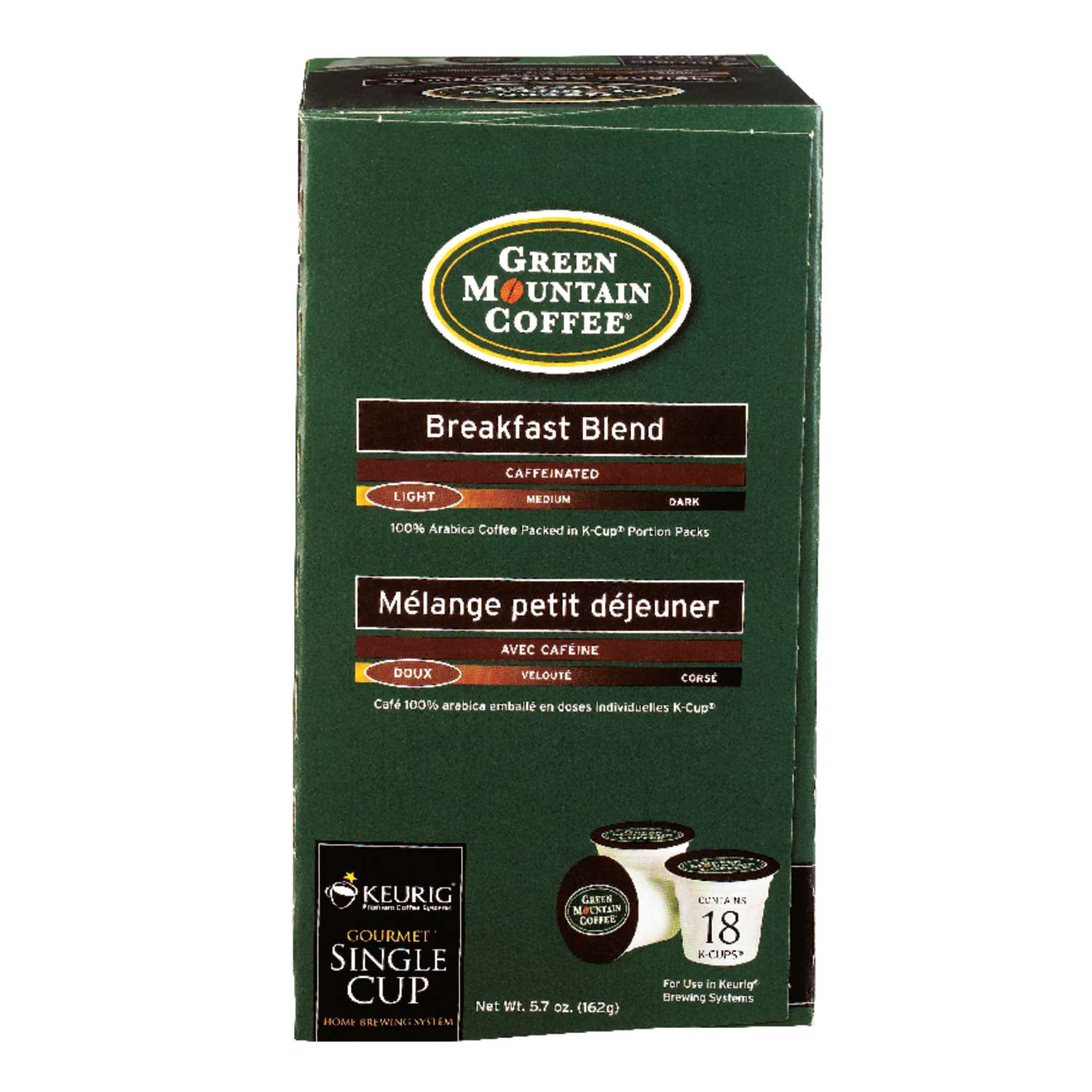 Keurig Green Mountain Coffee Breakfast Blend Coffee K Cups 18 Pk