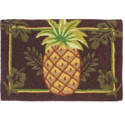 Jellybean 20 in. W X 30 in. L Multi-Color Welcoming Pineapple Polyester Accent Rug