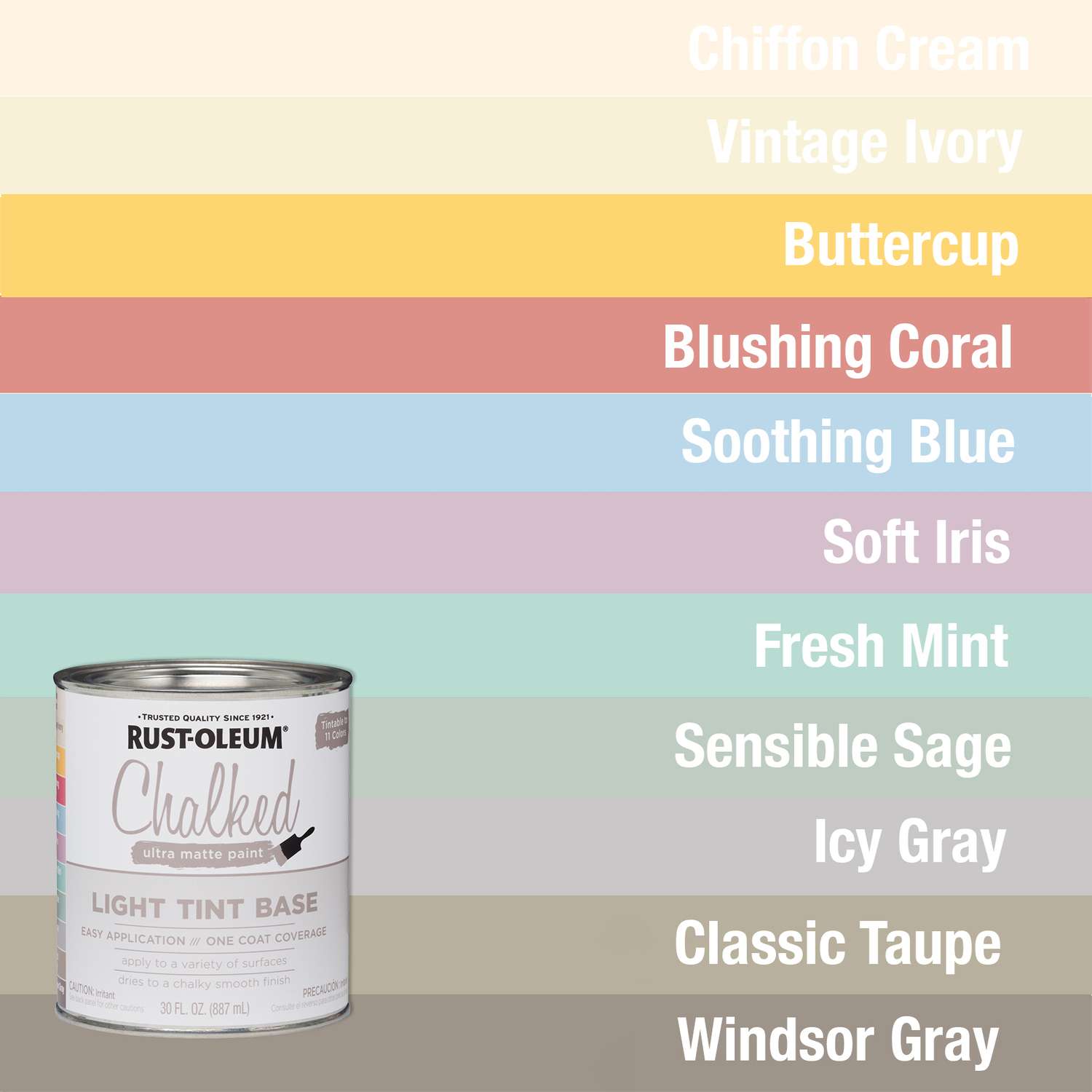 Rust-Oleum Chalked Ultra Matte Light Tint Base Water-Based Acrylic ...