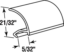 Prime-Line White Vinyl Glass Retainer 5/32 in. W X 72 in. L 1 pk