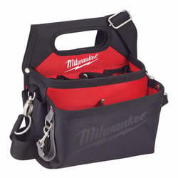 Milwaukee 12.8 in. W X 3.5 in. H Ballistic Nylon Electrician's Pouch 15 pocket Black/Red 1 pc