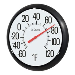 La Crosse Technology Dial Thermometer Plastic White 11.38 in.