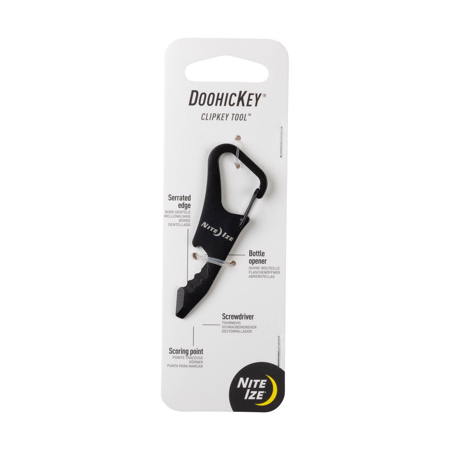 Nite Ize DoohicKey ClipKey 1.8 in. D Stainless Steel Black DoohicKey Multi Key Tool Nite Ize DoohicKey ClipKey 1.8 in. D Stainless Steel Black DoohicKey Multi Key Tool