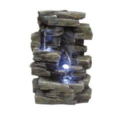 Alpine Resin Gray 13 in. H Table Top Fountain