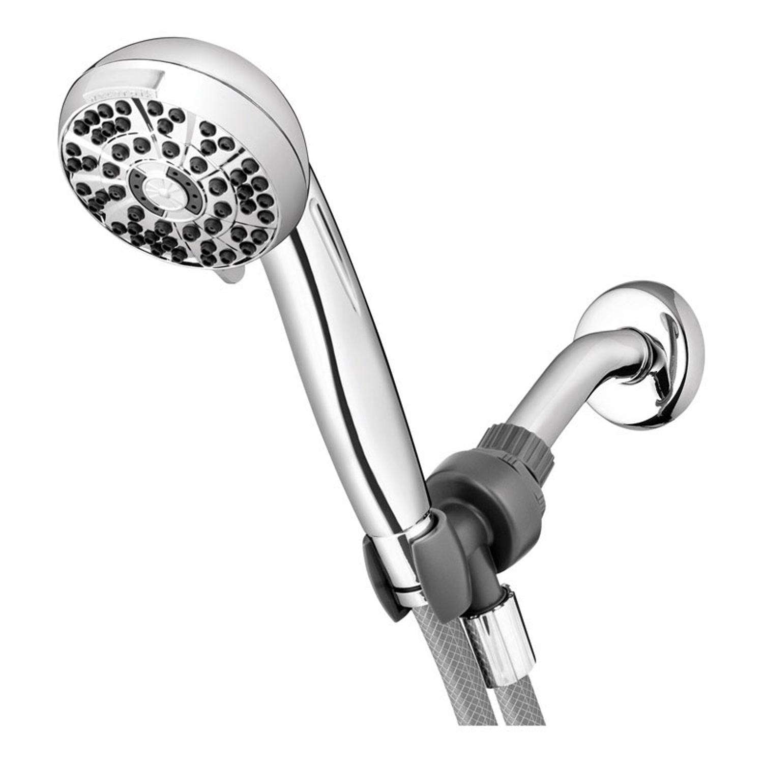 Waterpik PowerPulse+ Chrome Chrome Six settings Handheld Showerhead 1.8