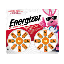 Energizer EZ Turn & Lock Zinc Air 13 1.4 V Hearing Aid Battery 16 pk