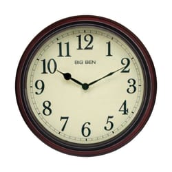 Westclox 15-1/2 in. L X 14 in. W Indoor Classic Analog Wall Clock Glass/Wood Brown