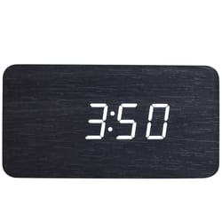 Mad Man 5 in. H X 2 in. L Alloy Walnut Wood Clock