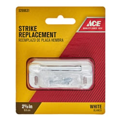 Ace 2-5/8 in. D X 2-5/8 in. L White Steel Screen/Storm Door Strike 1 pk