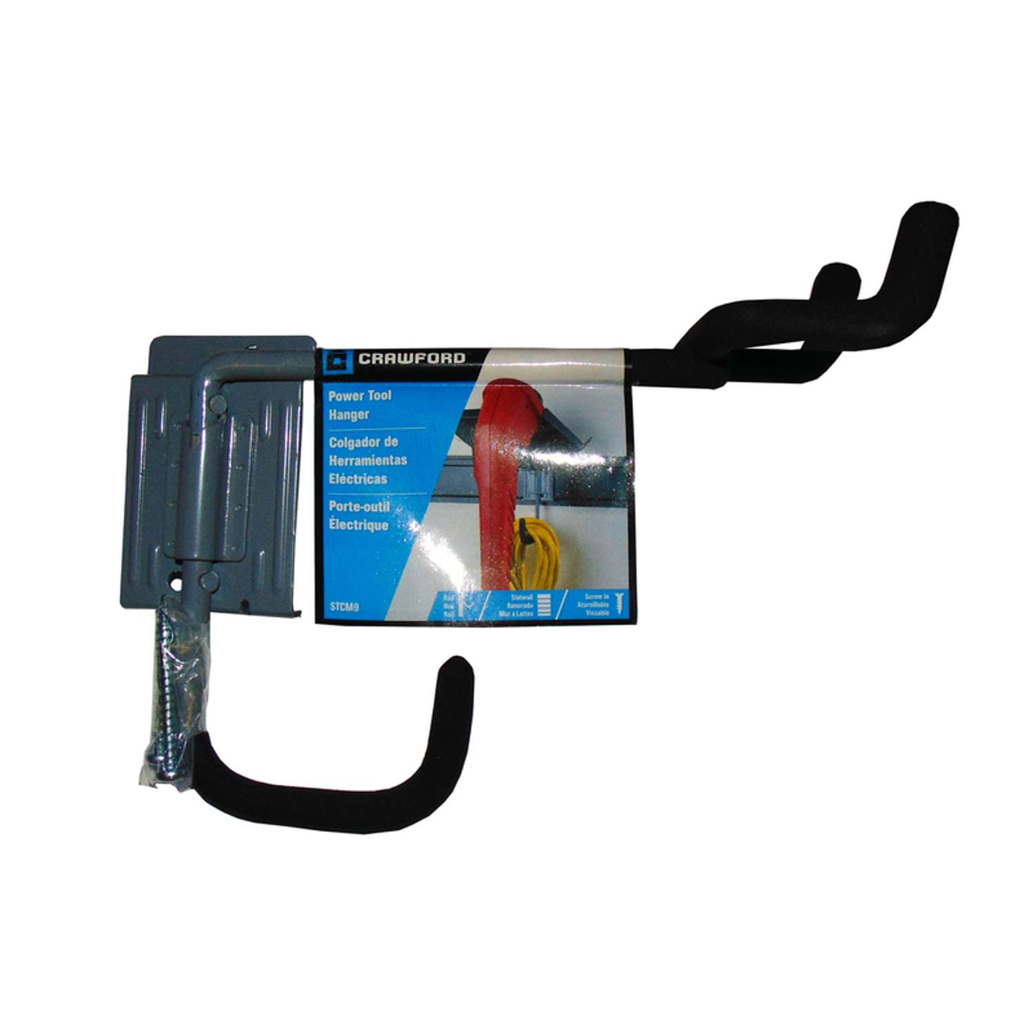 Hyper Tough Screw Mounted Steel Utility V-Hook Hanger, Black Powder Coat  Finish