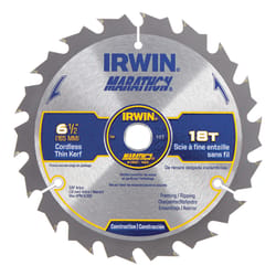 Irwin Marathon 6-1/2 in. D X 5/8 in. S Classic Carbide Circular Saw Blade 18 teeth 1 pk