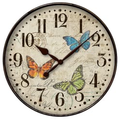 Westclox 12 in. L X 12 in. W Indoor Vintage Analog Wall Clock Glass/Plastic Multicolored
