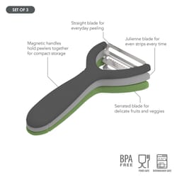 Tovolo Assorted Plastic/Stainless Steel Magnetic Tri-Peeler