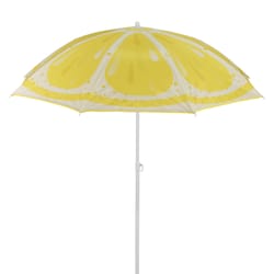 National Outdoor Living 6 ft. Tiltable Yellow Beach Umbrella