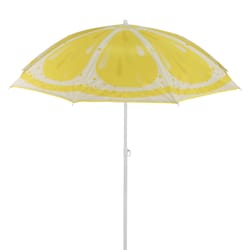 National Outdoor Living 6 ft. Tiltable Yellow Beach Umbrella