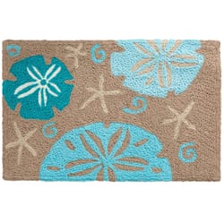 Jellybean 20 in. W X 30 in. L Multicolored Aqua Sand Dollars on Sand Polyester Rug