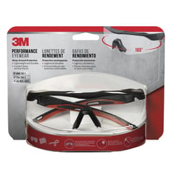 3M Anti-Fog Safety Glasses Clear Lens Black/Red Frame 1 pc