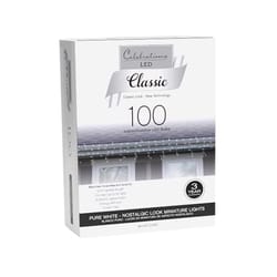 Celebrations Classic LED T5 Pure White 100 ct Icicle Christmas Lights 6 ft.
