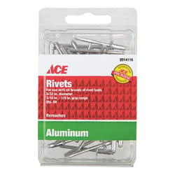 Ace 5/32 in. D X 1/4 in. Aluminum Rivets Silver 50 pk