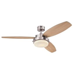 Westinghouse Alloy 52 in. Brushed Nickel Brown LED Indoor Ceiling Fan