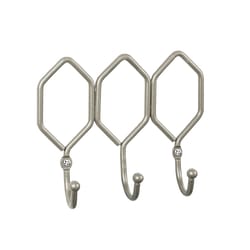 Spectrum 4 in. H X 1.5 in. W X 5 in. L Satin Nickel Powder Coat Steel Wall Mount Triple Hook