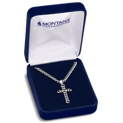 Montana Silversmiths Men's Braided Cross Silver Necklace