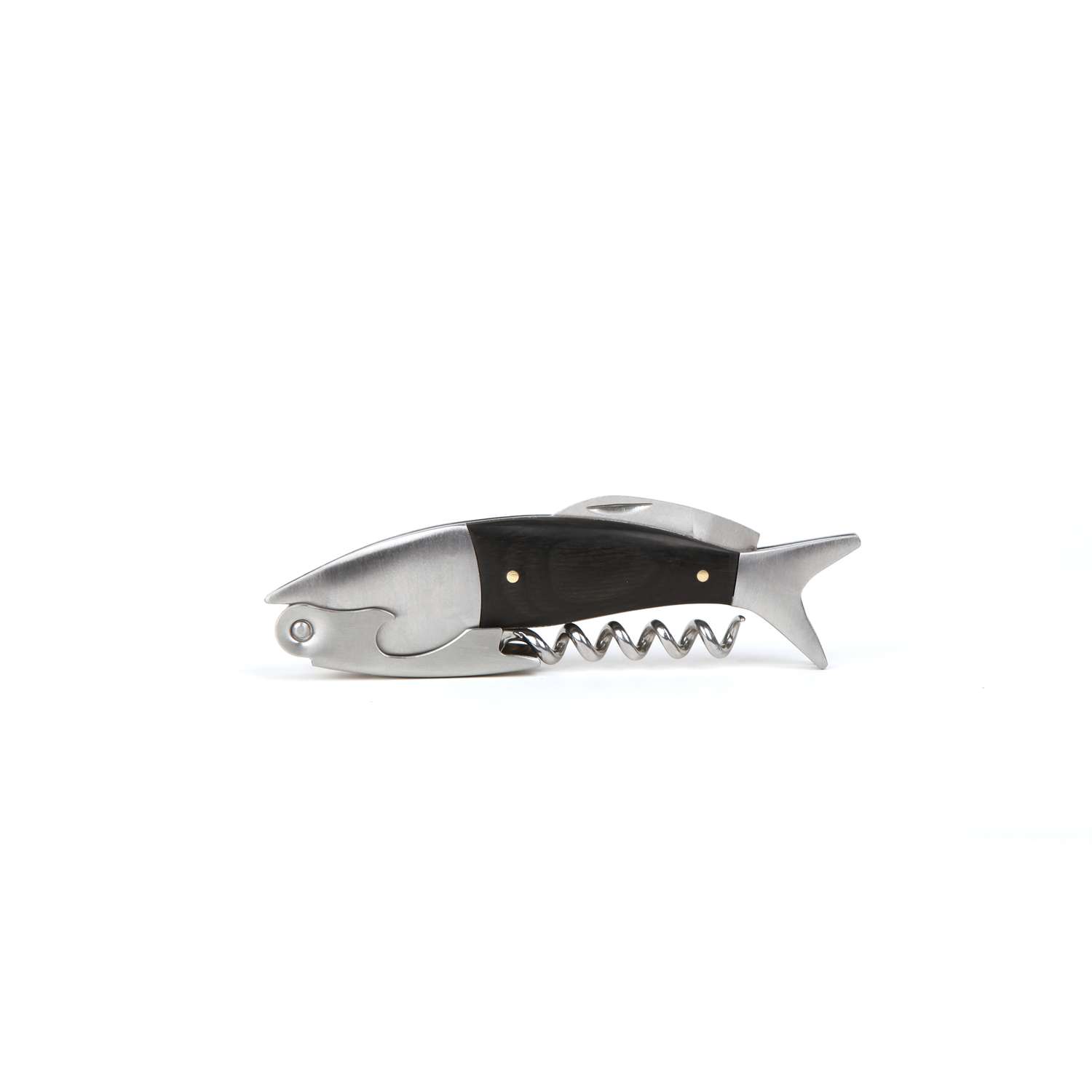 KIKKERLAND Black/Silver Stainless Steel/Wood Corkscrew Ace Hardware