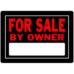 HILLMAN English Black For Sale Sign 10 in. H X 14 in. W