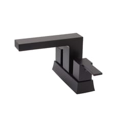 Huntington Brass Matte Black Modern Centerset Bathroom Sink Faucet 4 in.