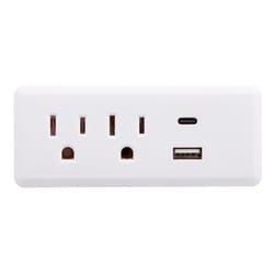 Globe Electric Grounded 2 outlets Outlet Tap 1 pk