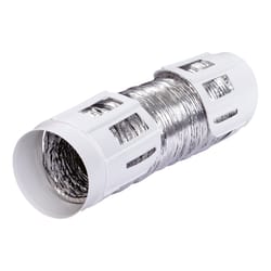 Deflect-O 8 ft. L X 4 in. D Silver/White Aluminum/Plastic Dryer Vent Kit