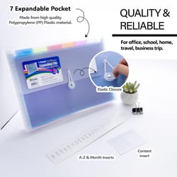 Bazic Products Clear 7-Pocket Expanding File 1 pk