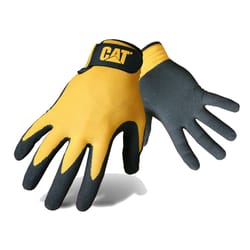 Cat Men's Indoor/Outdoor Palm Work Gloves Black/Yellow XL 1 pair