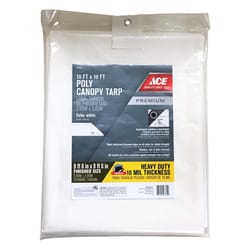 Ace 10 ft. W X 10 ft. L Heavy Duty Polyethylene Canopy Tarp White