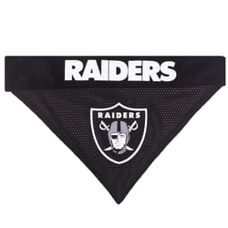 Pets First Black/White Oakland Raiders Cotton/Nylon Dog Collar Bandana Small/Medium