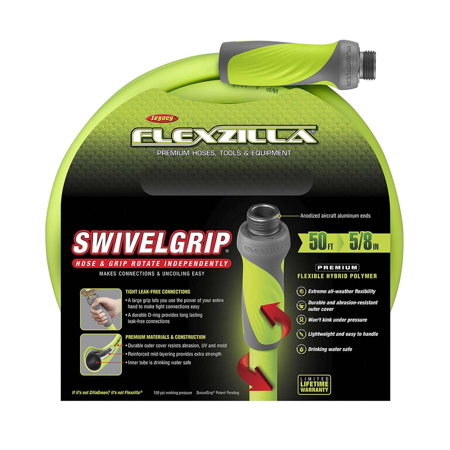 Flexzilla SwivelGrip Garden Hose, 5/8 inch x 50