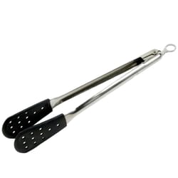 Chef Craft Black/Silver Stainless Steel Tong