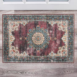 Linon Home Decor Gillies 2 ft. W X 3 ft. L Burgundy Polyester Accent Rug