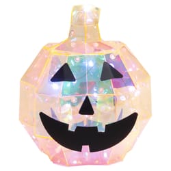 Gerson 10 in. Holographic Halloween Pumpkin Halloween Decor