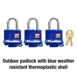 Master Lock 1-5/16 in. H X 1 in. W Vinyl Covered Steel Double Locking Weather-Resistant Padlock