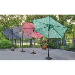 Living Accents 9 ft. Tiltable Teal Market Umbrella