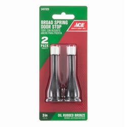 Ace 3 in. W Metal Oil Rubbed Bronze Bronze Spring Broad Base Door Stop Mounts to door and wall 1/8 i
